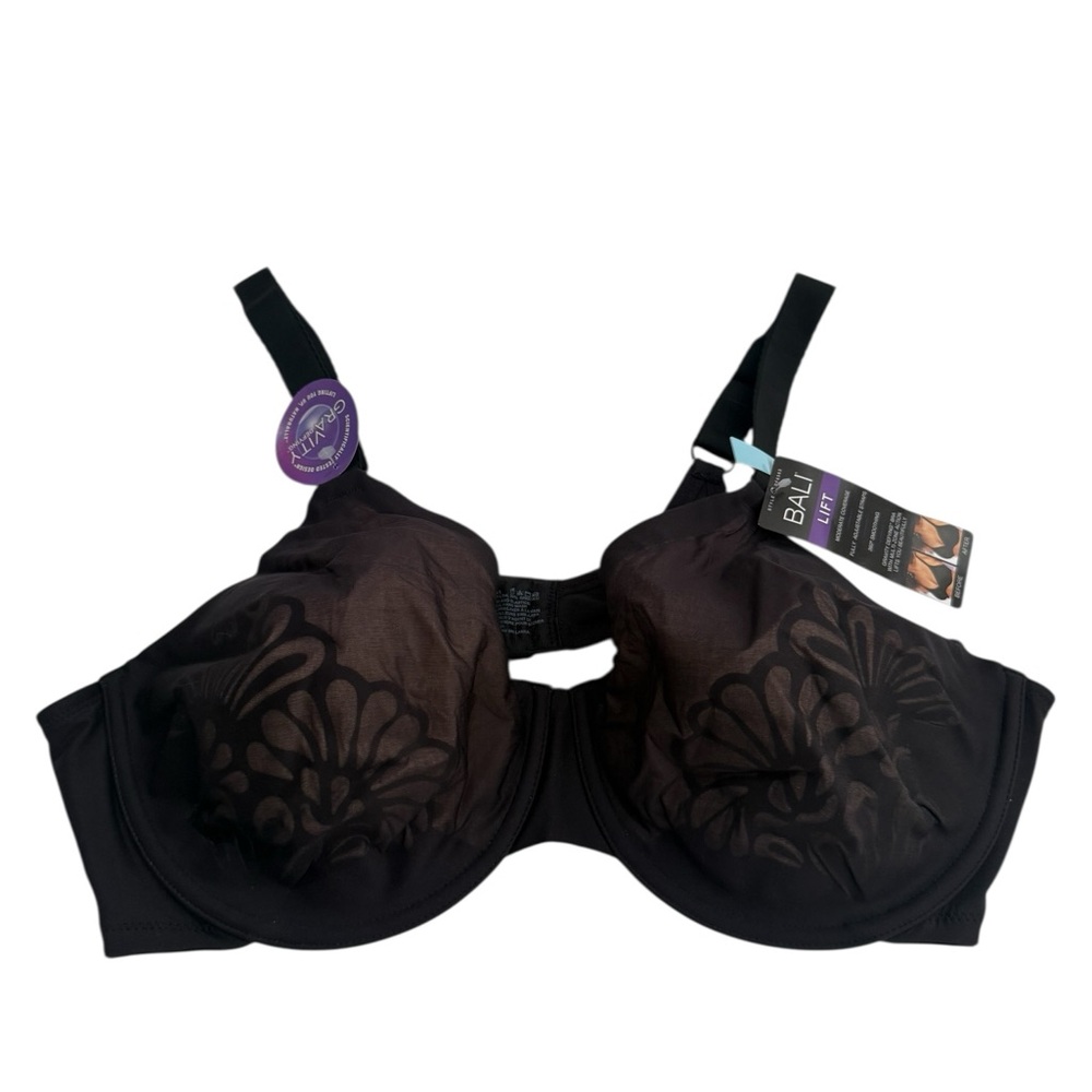 NWT Bali Beauty Lift Underwire Bra Style DF6563 360 Smoothing Black Nude 42C